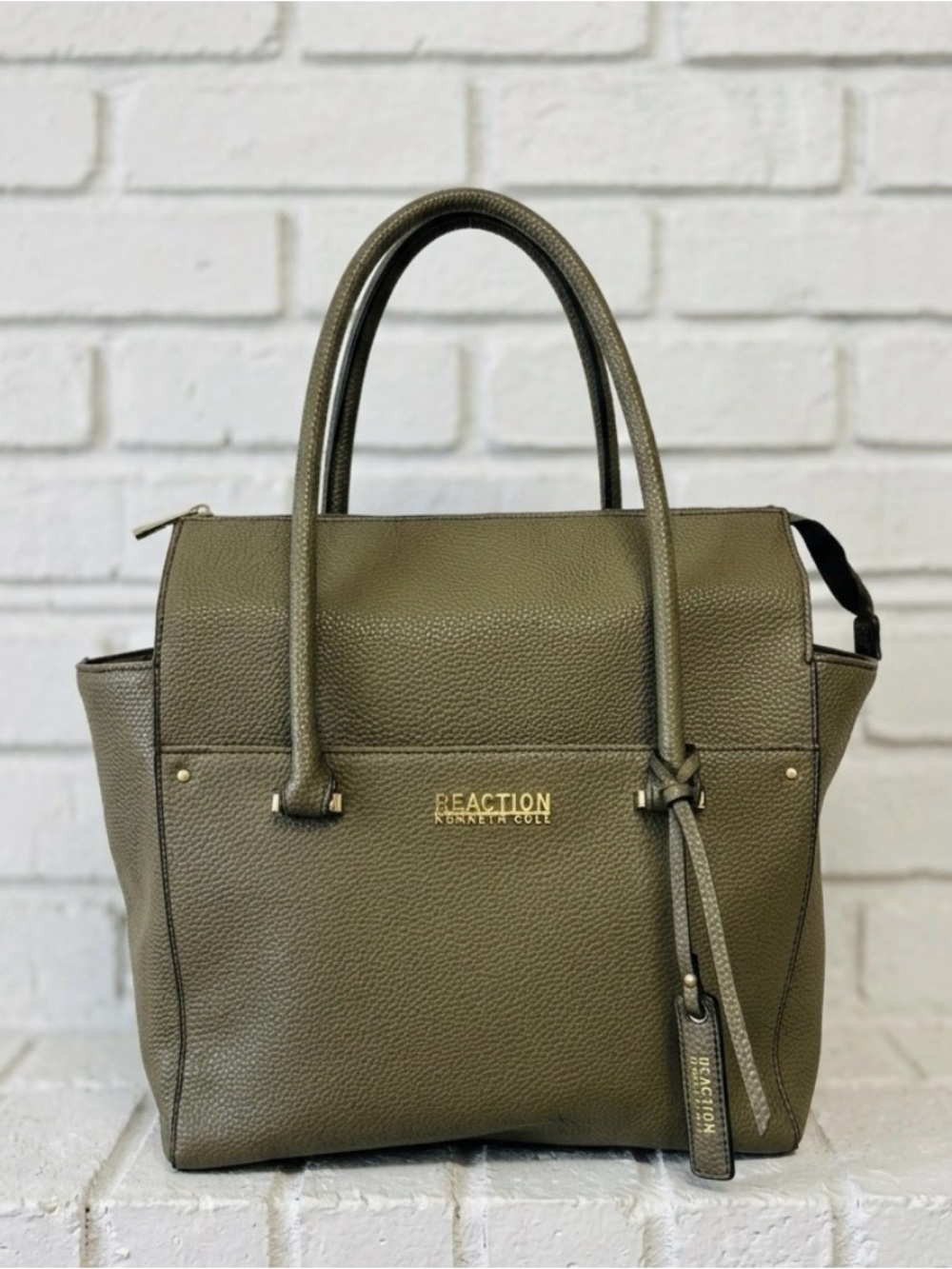 Kenneth Cole Reaction Olive Green Pebbled Tote